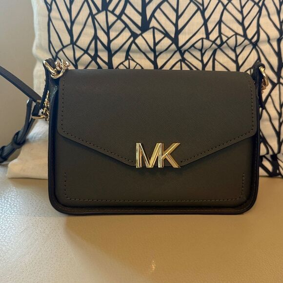 Michael Kors Olive Green  and Gold Logo Crossbody Bag - Picture 1 of 12